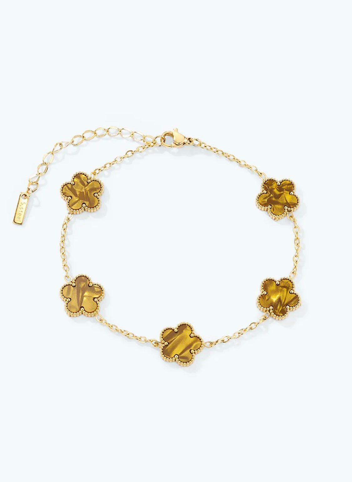 Bracelet acier inoxydable doré à fleurs ÉLINE L’ATELIER