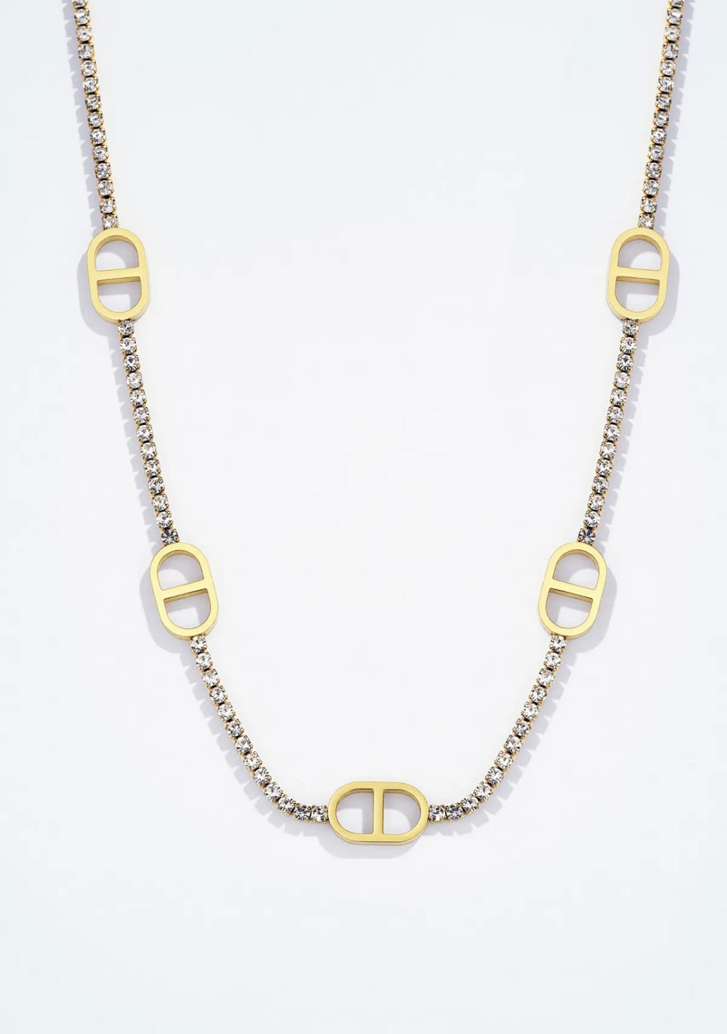 Collier strass maillons ovales doré ÉLINE L'ATELIER