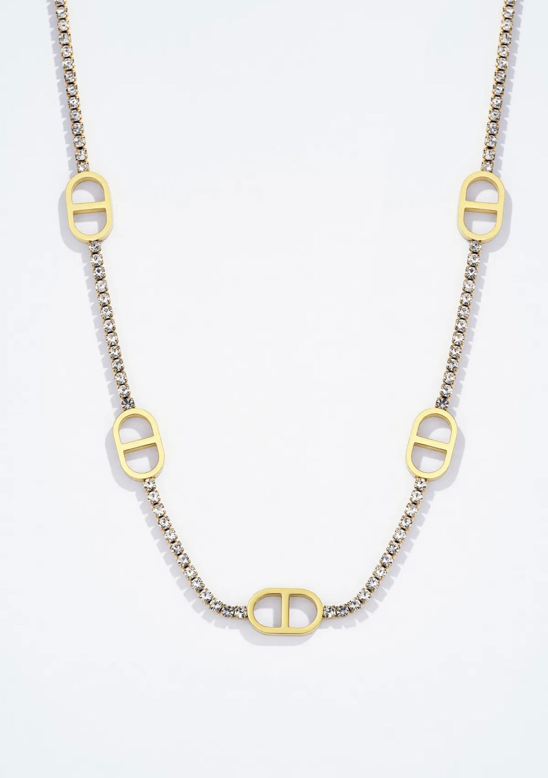 Collier strass maillons ovales doré ÉLINE L'ATELIER