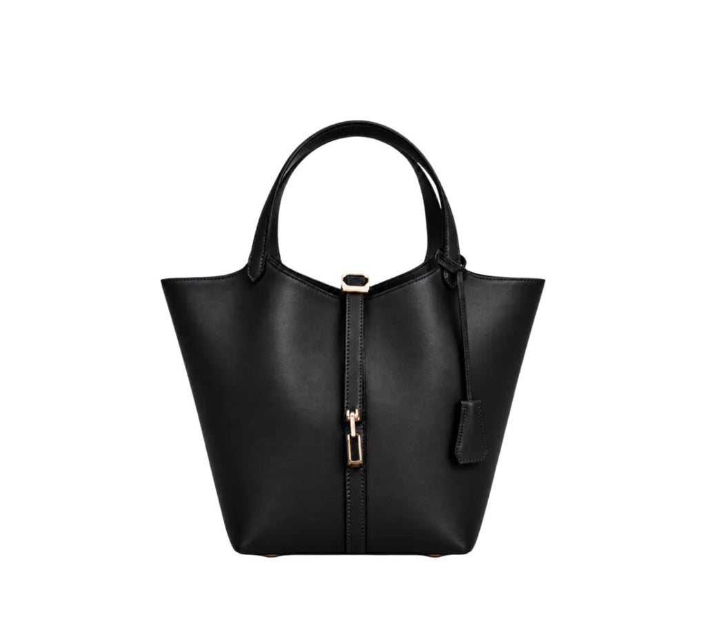 Sac à main panier en cuir lisse LOUISA LEE