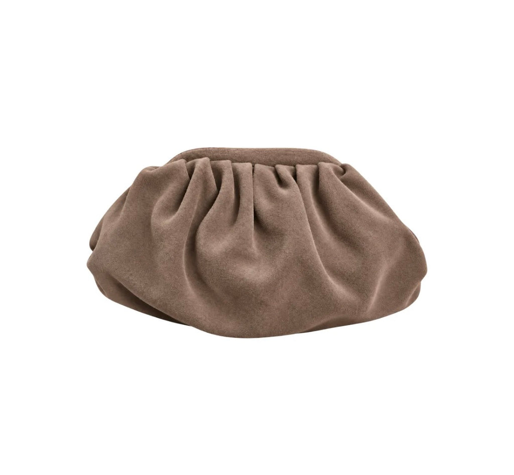Sac plissé en cuir suédé avec chaînette LOUISA LEE