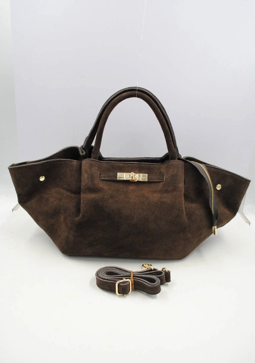 Sac à main en cuir suede véritable SYSTYLE