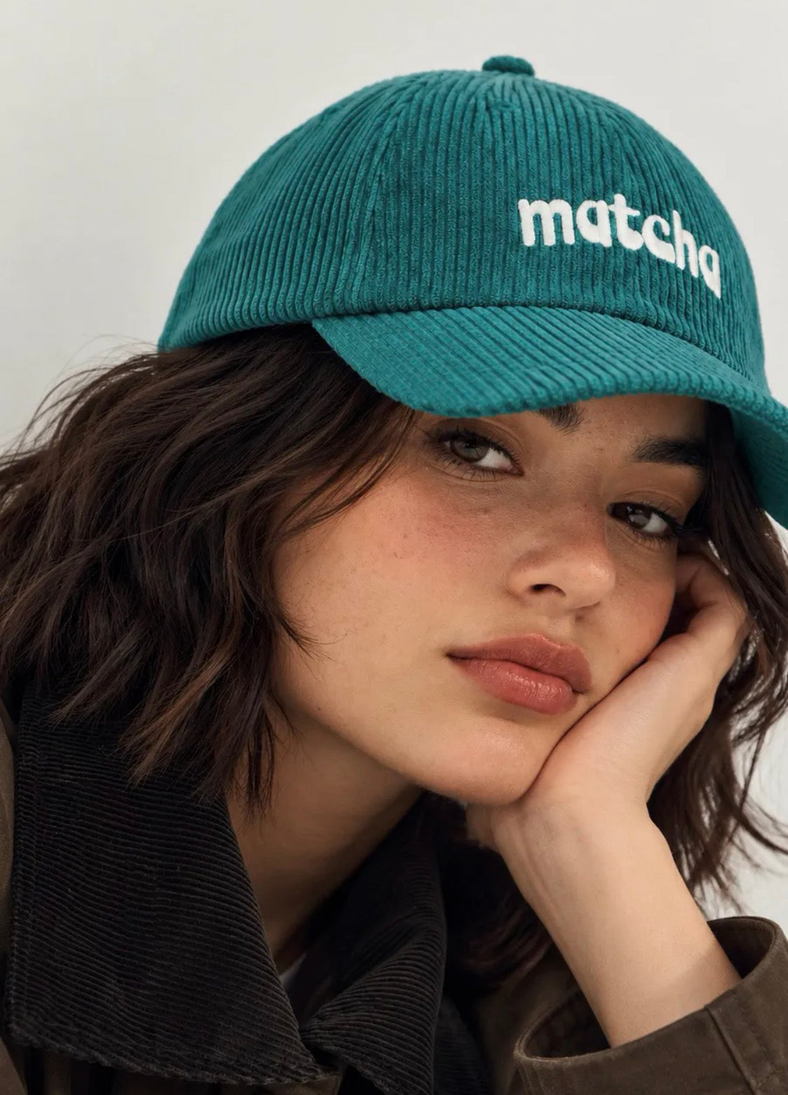 Casquette côtelée motif Matcha ÉLINE L’ATELIER
