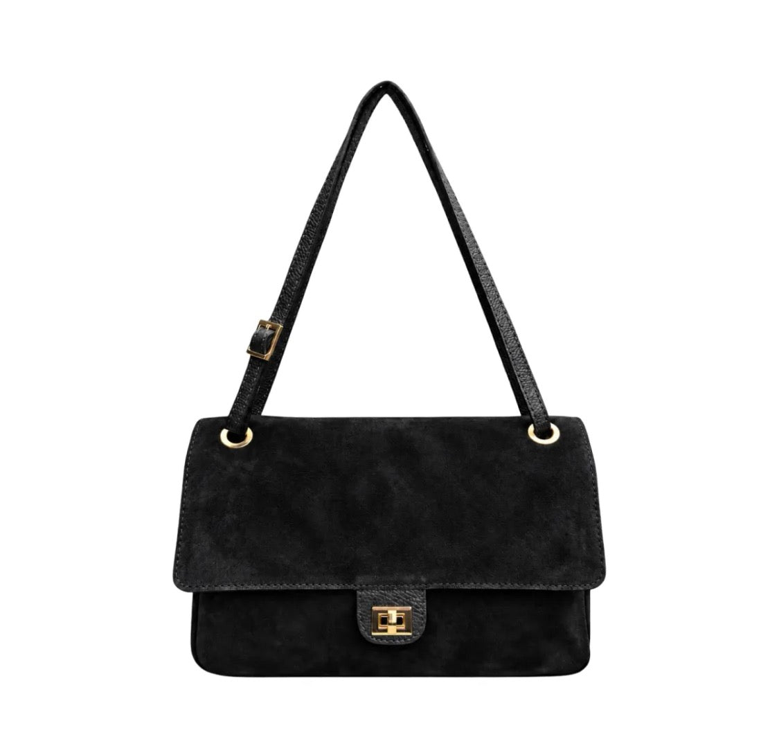 Sac à épaule en cuir suédé Aura M LOUISA LEE