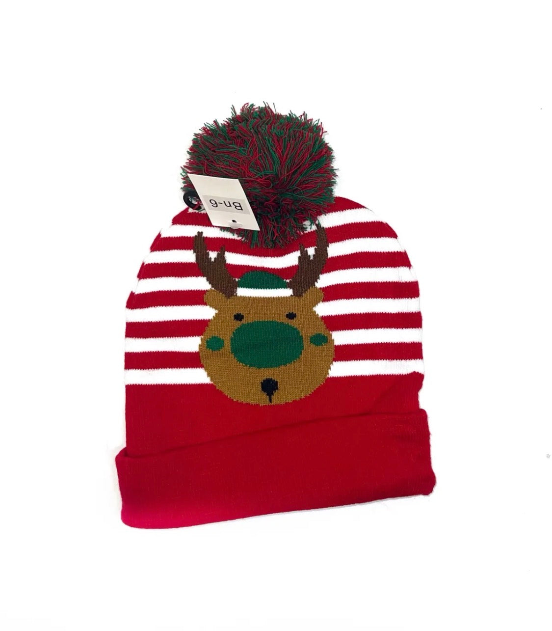 Bonnet de Noël à pompon et motifs festifs LINETA