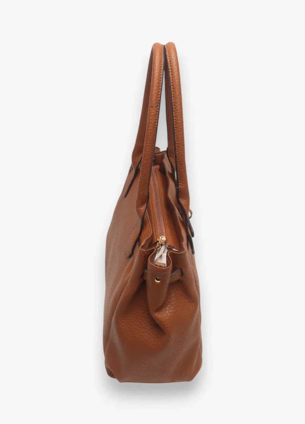 Sac cabas grainé à boucle dorée BESTINI
