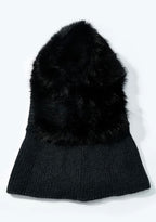 Bonnet en laine avec pompon fausse fourrure BYREN | ÉLINE L'ATELIER