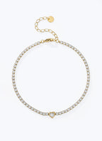 Bracelet de cheville cœur à strass ÉLINE L’ATELIER