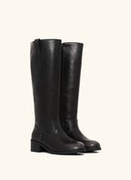Bottes hautes à talon carré et zip STEPHAN PARIS