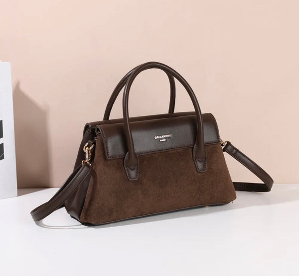 Sac à main trapèze effet suédé à bandoulière GALLANTRY