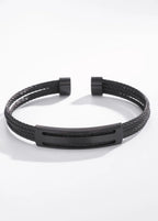 Bracelet homme jonc ouvert en acier torsadé ÉLINE L’ATELIER
