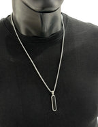 Collier homme acier inoxydable pendentif noir ÉLINE L’ATELIER