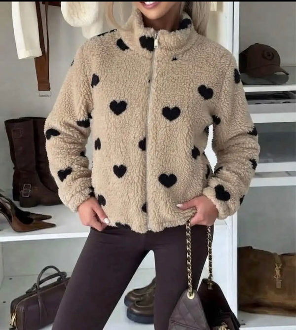 Veste Polaire Imprimé Cœurs ESTEES BROWN
