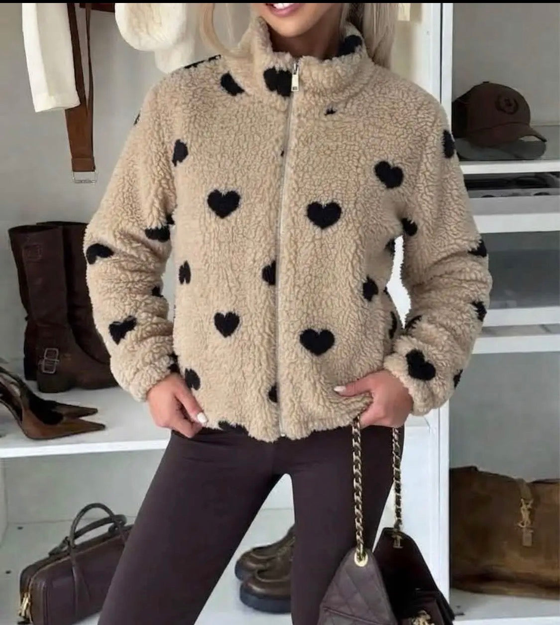 Veste Polaire Imprimé Cœurs ESTEES BROWN