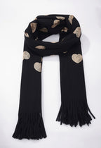 Écharpe laine et viscose à motifs cœurs ÉLINE L’ATELIER