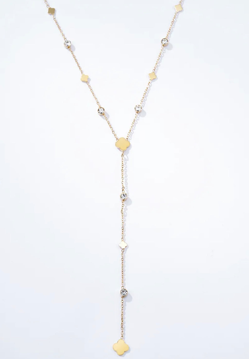 Collier Y trèfles doré ÉLINE L'ATELIER