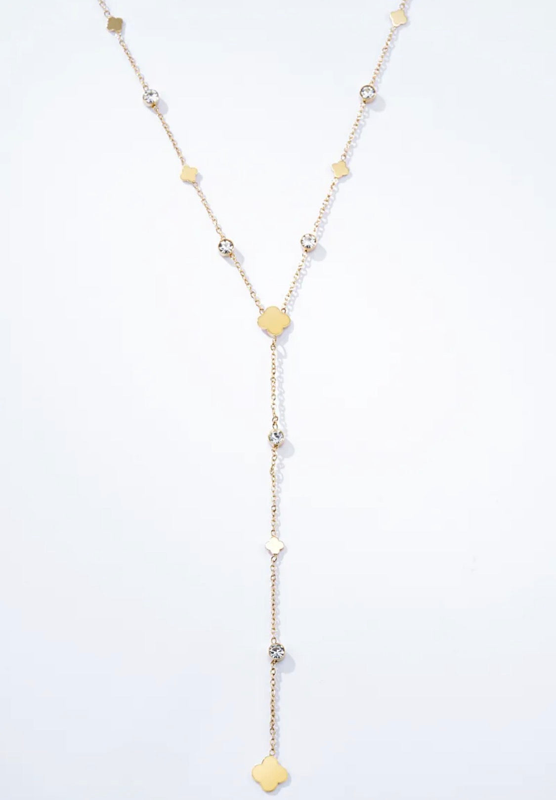 Collier Y trèfles doré ÉLINE L'ATELIER