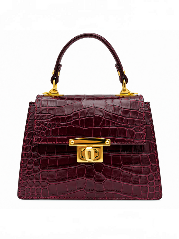 Sac à main en cuir véritable effet croco GALLANTRY