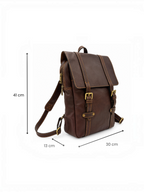 Sac à dos en cuir véritable marron GALLANTRY