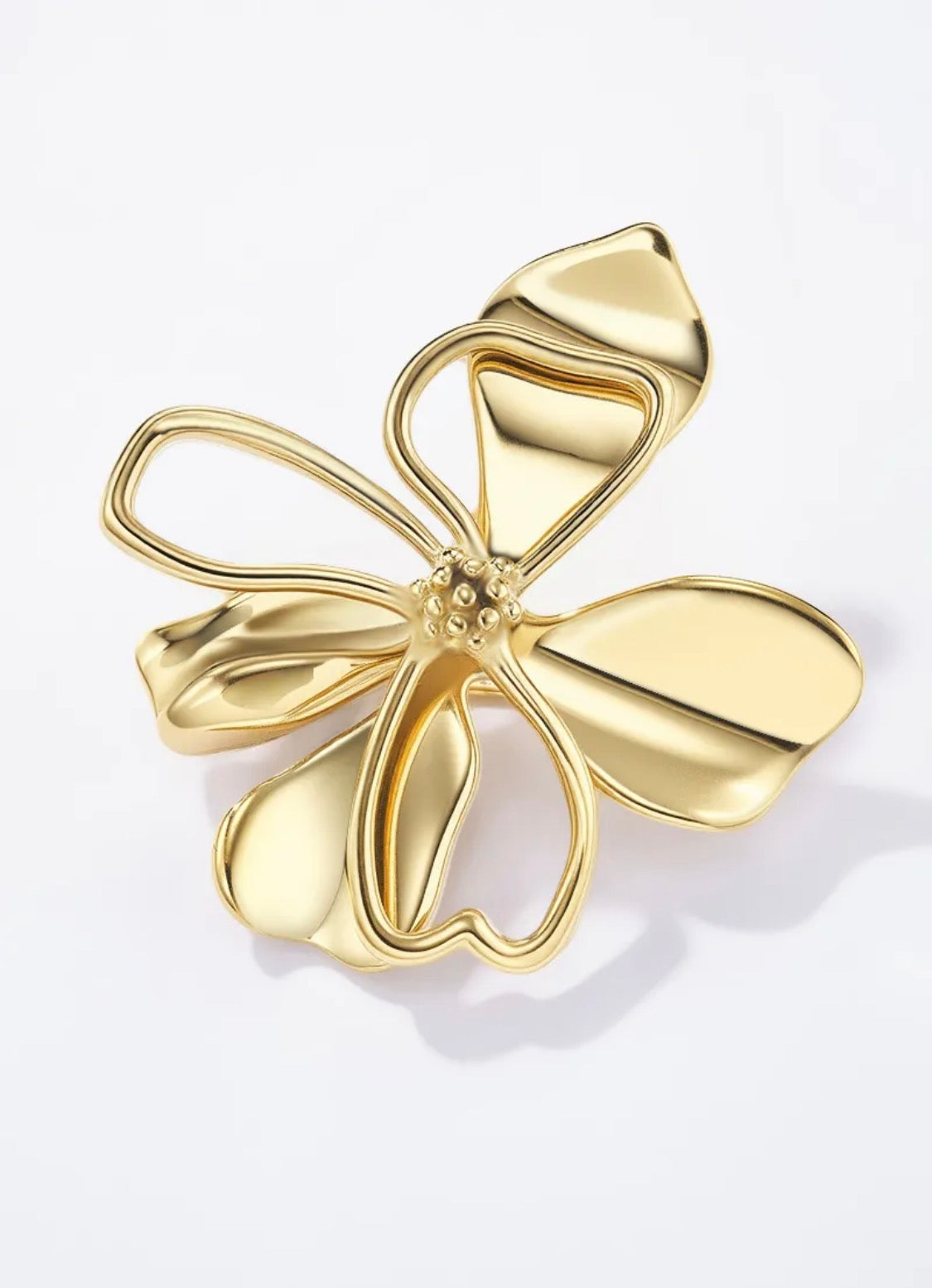 Broche fleur ajourée en acier inoxydable ÉLINE L’ATELIER