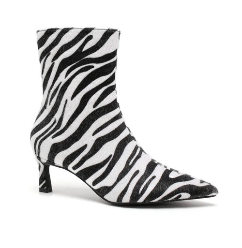 Bottines femme zébrées à talon et bout pointu STEPHAN PARIS
