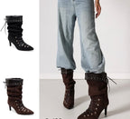 Bottes mi-mollet velours froissé STEPHAN PARIS
