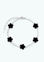 Bracelet trèfles noirs en acier inoxydable ÉLINE L'ATELIER