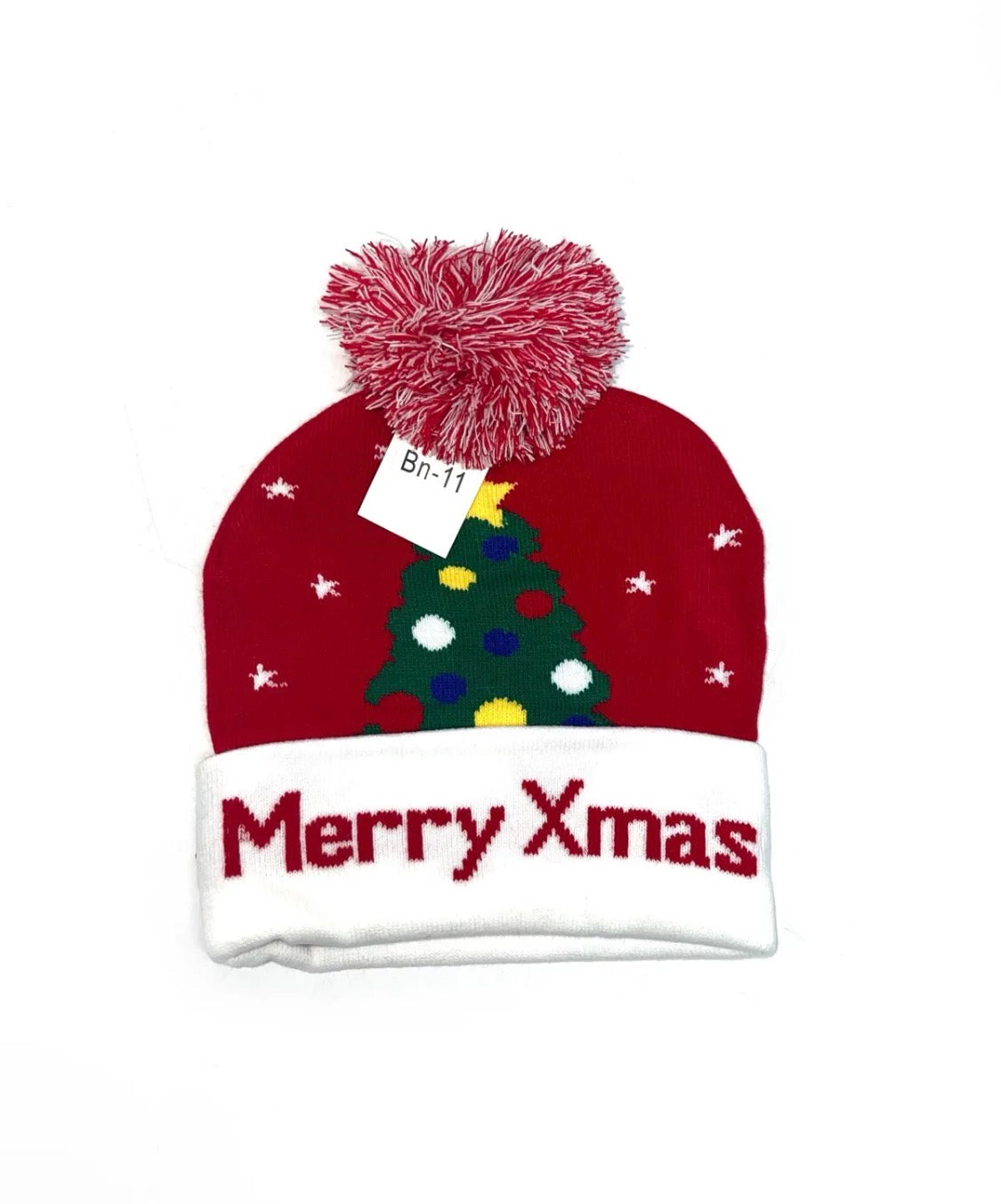 Bonnet de Noël à pompon et motifs festifs LINETA