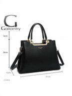 Sac à main structuré noir BROCK GALLANTRY en cuir synthétique texturé avec détails métalliques dorés et bandoulière