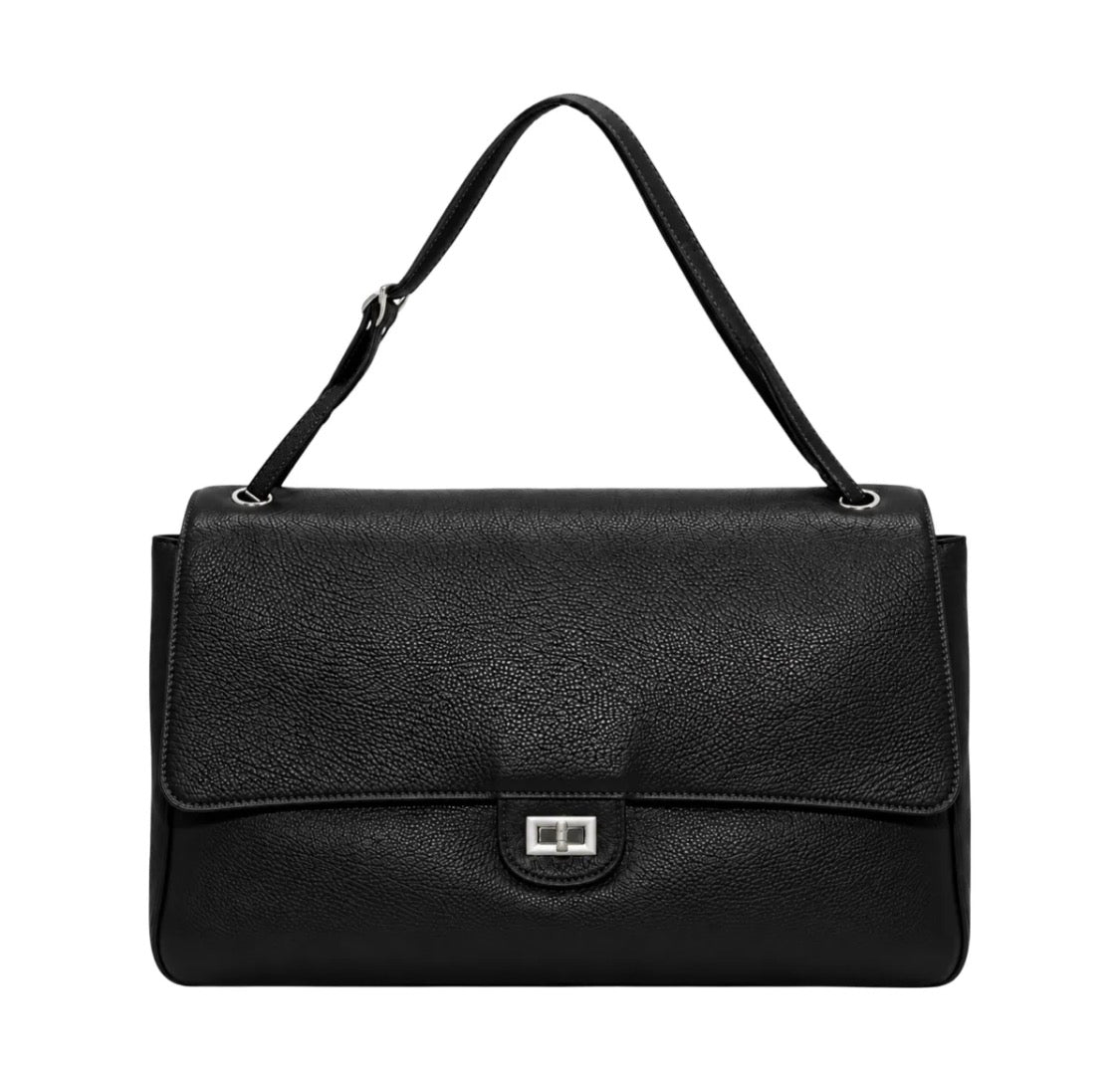 Sac épaule Aura en cuir véritable grainé LOUISA LEE