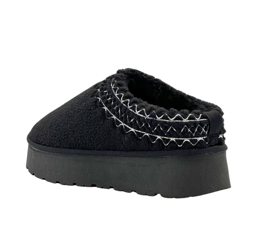 Pantoufles femme à plateforme effet bouclé STEPHAN PARIS