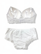 Ensemble lingerie BROCK BELLE COM'ELLE blanc bonnet C avec dentelle et matière douce