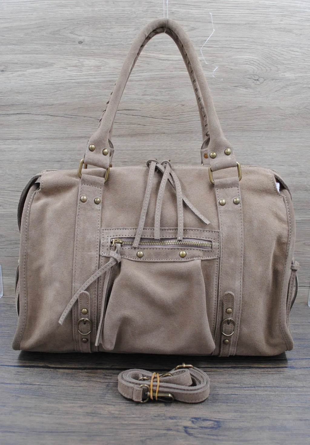 Sac à main cuir suède SYSTYLE