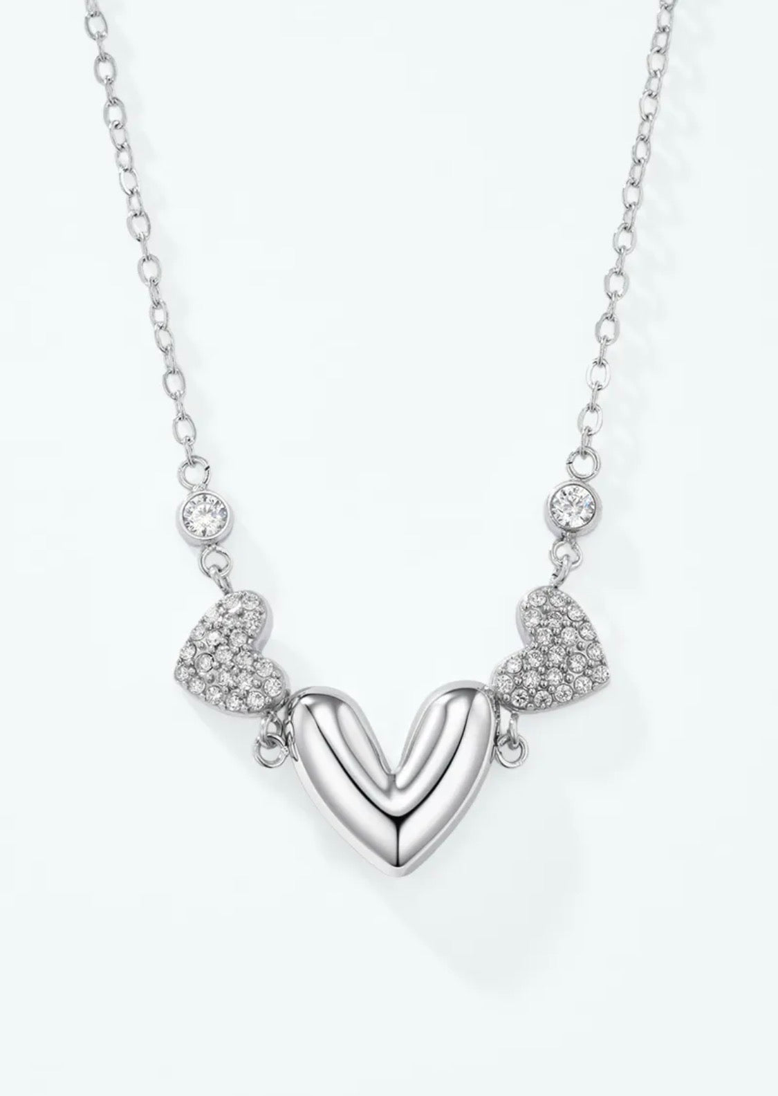 Collier Triple Cœurs Zircons BYREN | ÉLINE L'ATELIER
