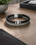 Bracelet cuir et acier inoxydable ÉLINE L'ATELIER - Bijoux - ÉLINE L'ATELIER