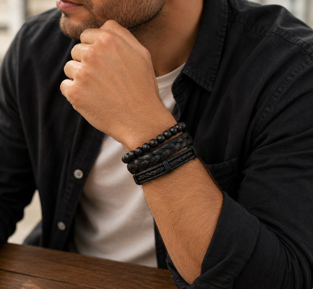 Bracelet homme matières naturelles ÉLINE L'ATELIER