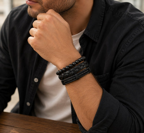 Bracelet homme matières naturelles ÉLINE L'ATELIER