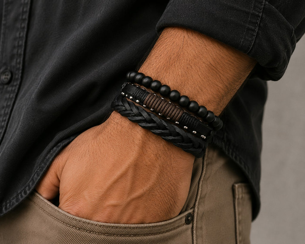 Bracelet homme matières naturelles ÉLINE L'ATELIER