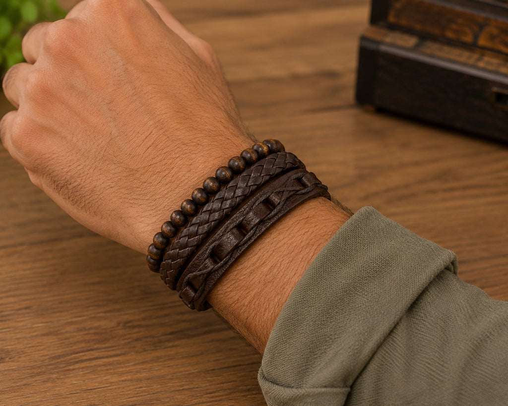 Bracelet homme matières naturelles ÉLINE L'ATELIER