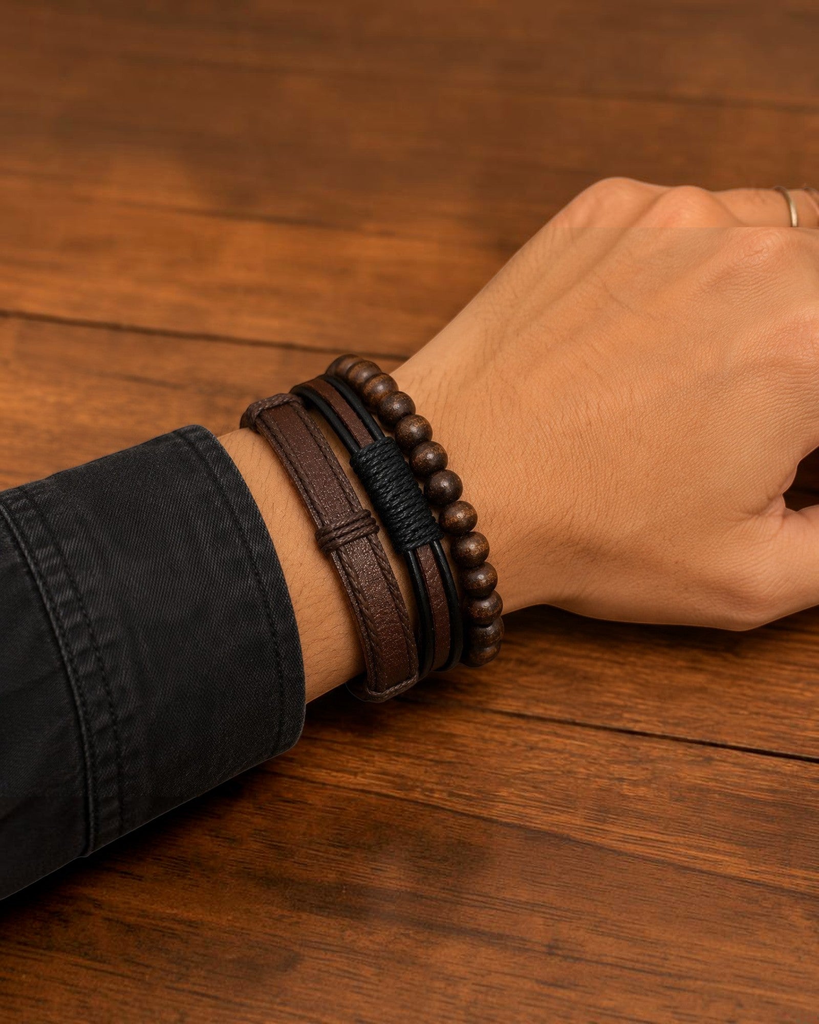 Bracelet homme matières naturelles ÉLINE L'ATELIER