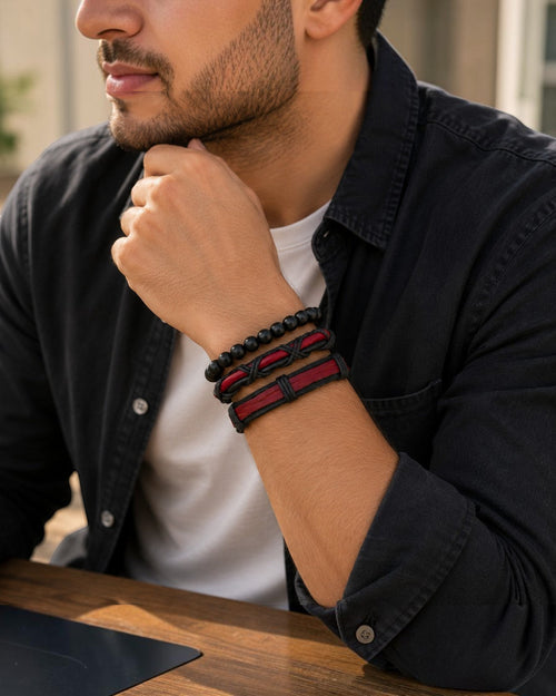 Bracelet homme matières naturelles ÉLINE L'ATELIER