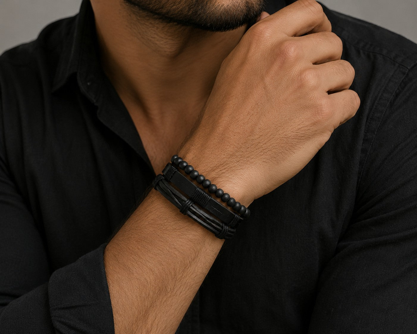Bracelet homme matières naturelles ÉLINE L'ATELIER
