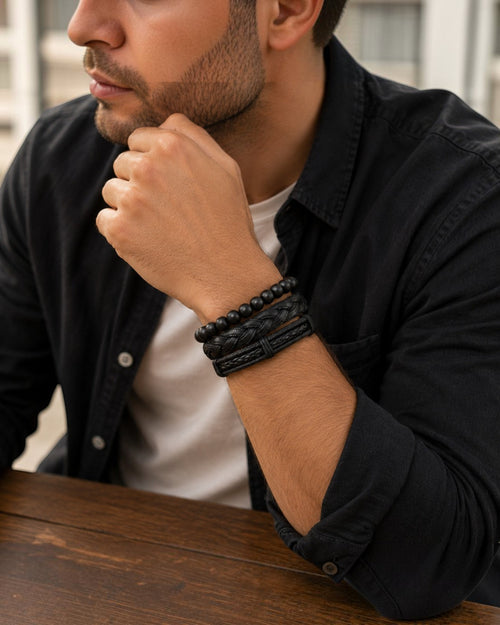 Bracelet homme matières naturelles ÉLINE L'ATELIER