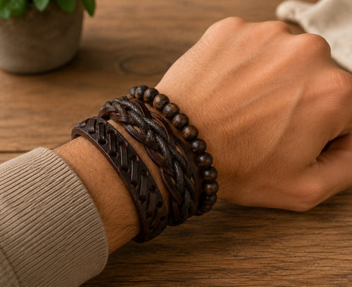 Bracelet homme matières naturelles ÉLINE L'ATELIER