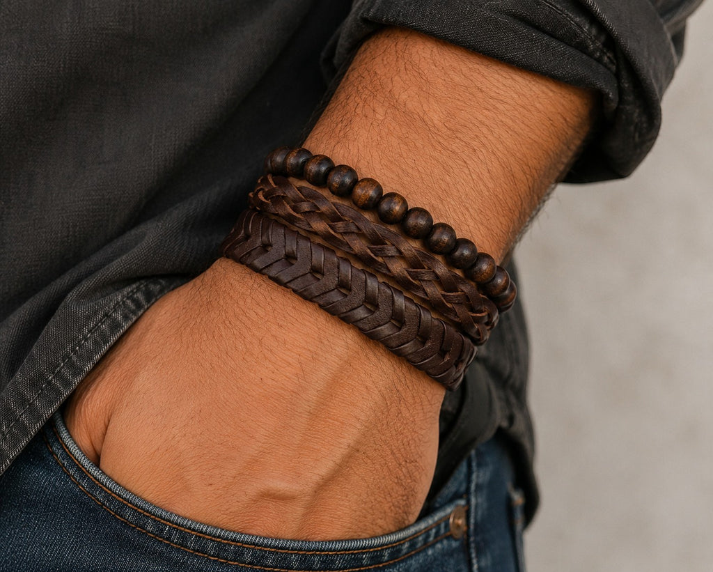 Bracelet homme matières naturelles ÉLINE L'ATELIER