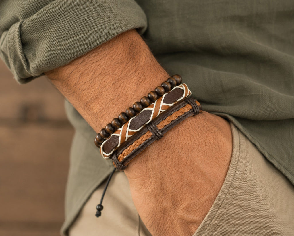 Bracelet homme matières naturelles ÉLINE L'ATELIER