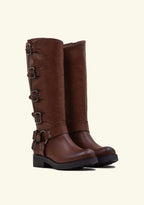 Bottes camel en matière synthétique STEPHAN PARIS