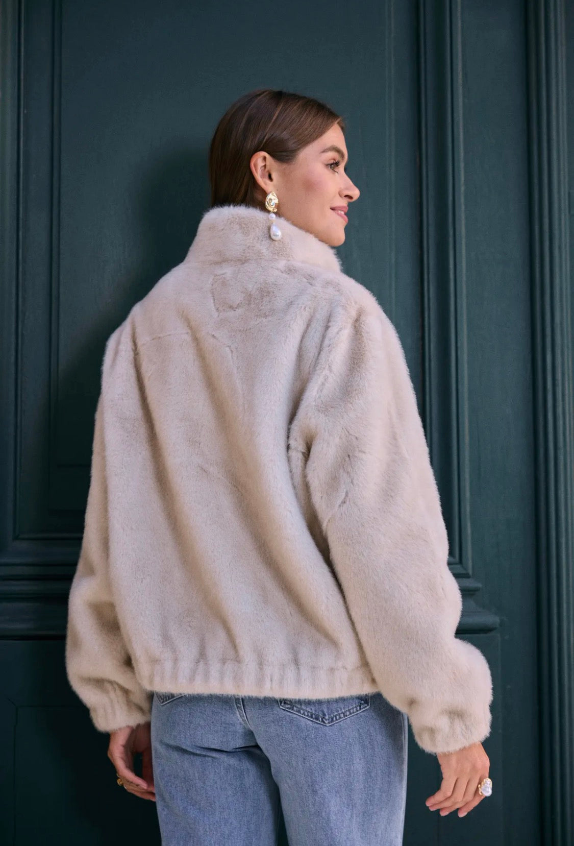 Veste courte femme en fausse fourrure à grandes poches FRIME