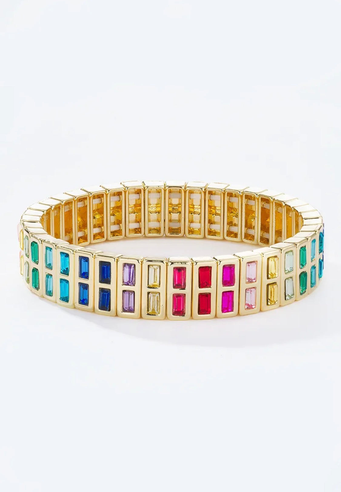 Bracelet élastique cristaux baguette BYREN | ÉLINE L'ATELIER