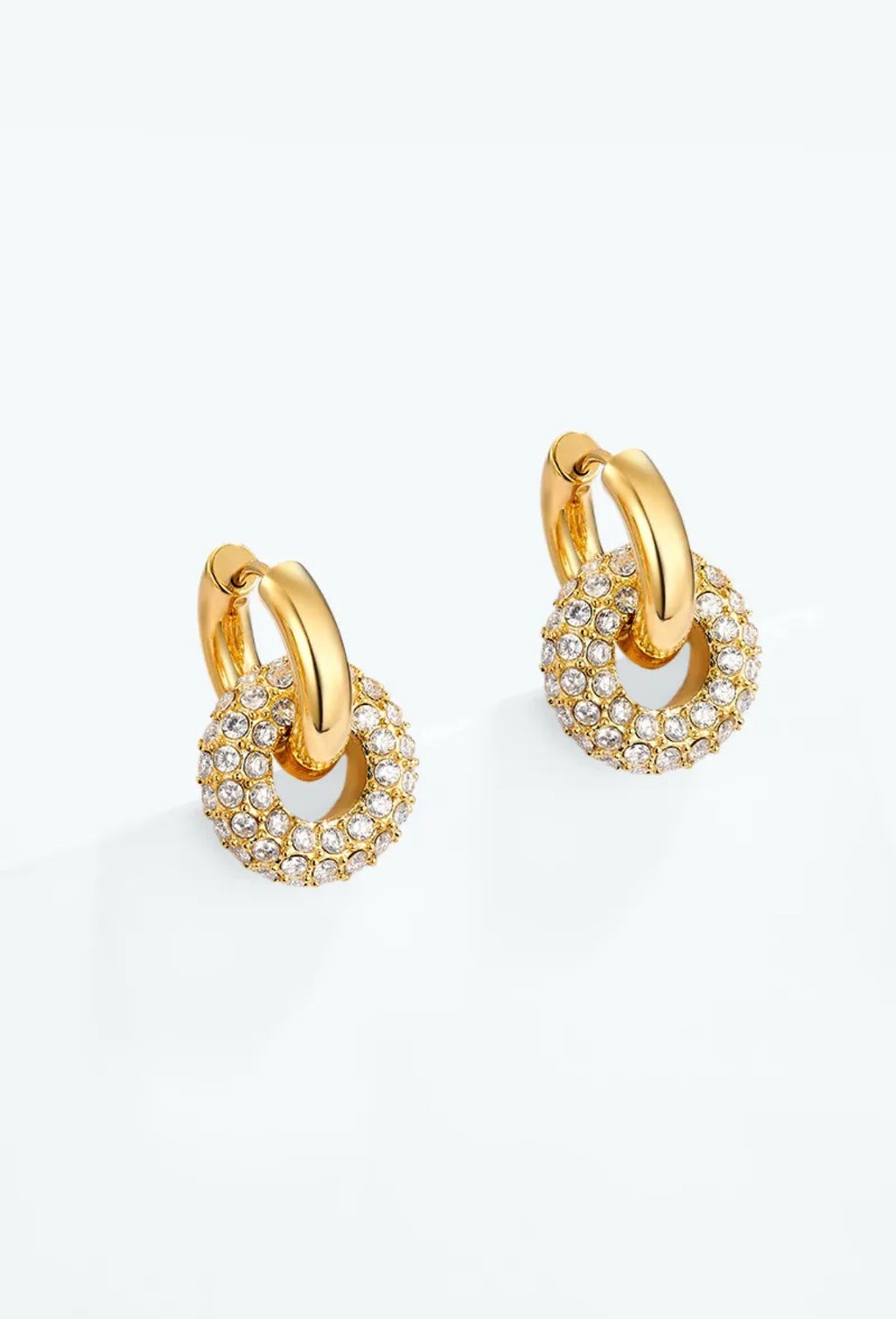 Boucles d'oreille créoles pavées BYREN | ÉLINE L'ATELIER